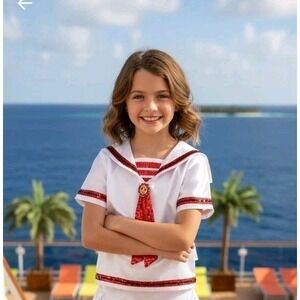 DISNEY CRUISE Minnie Mouse Sailor Top SIZE L (Kids) NWT $69